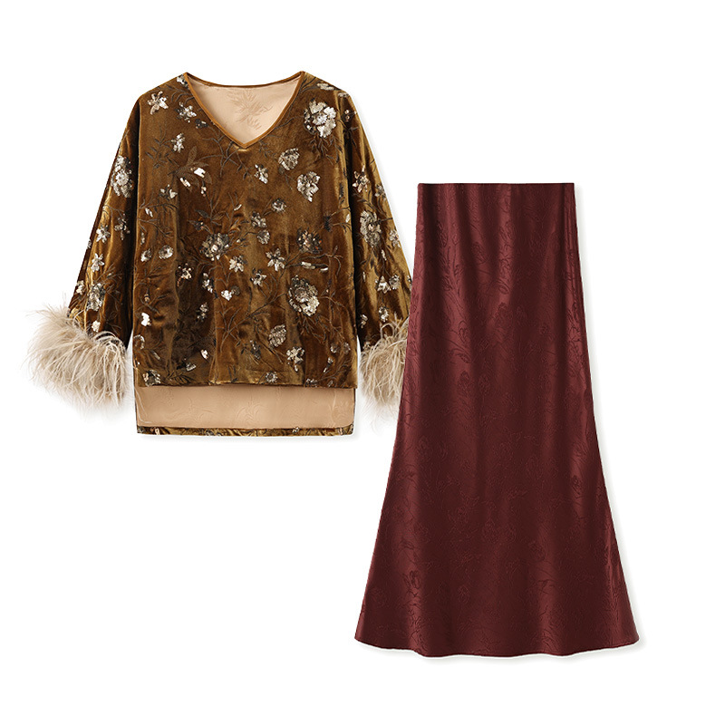 2025 Winter Feather Cuff Blous - Silk Blouse review and price