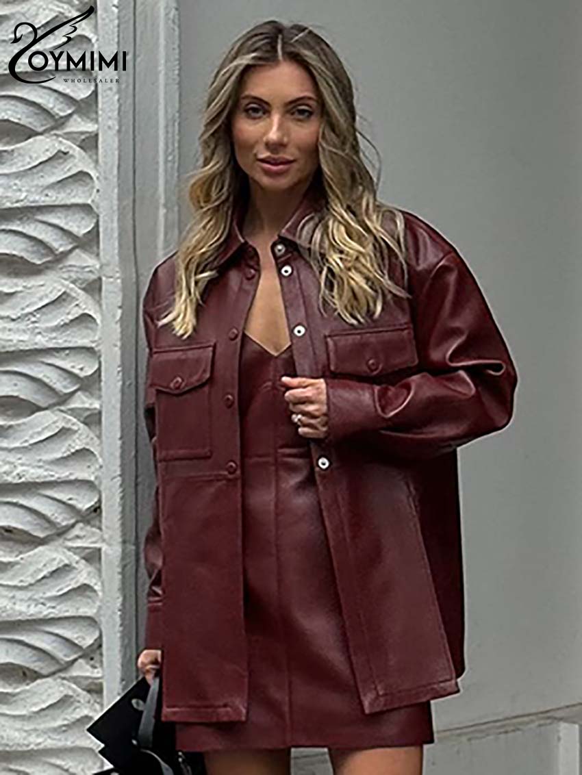 Oymimi Fashion Wine Red Pu Lea - Women'S Red Formal Wear review and price