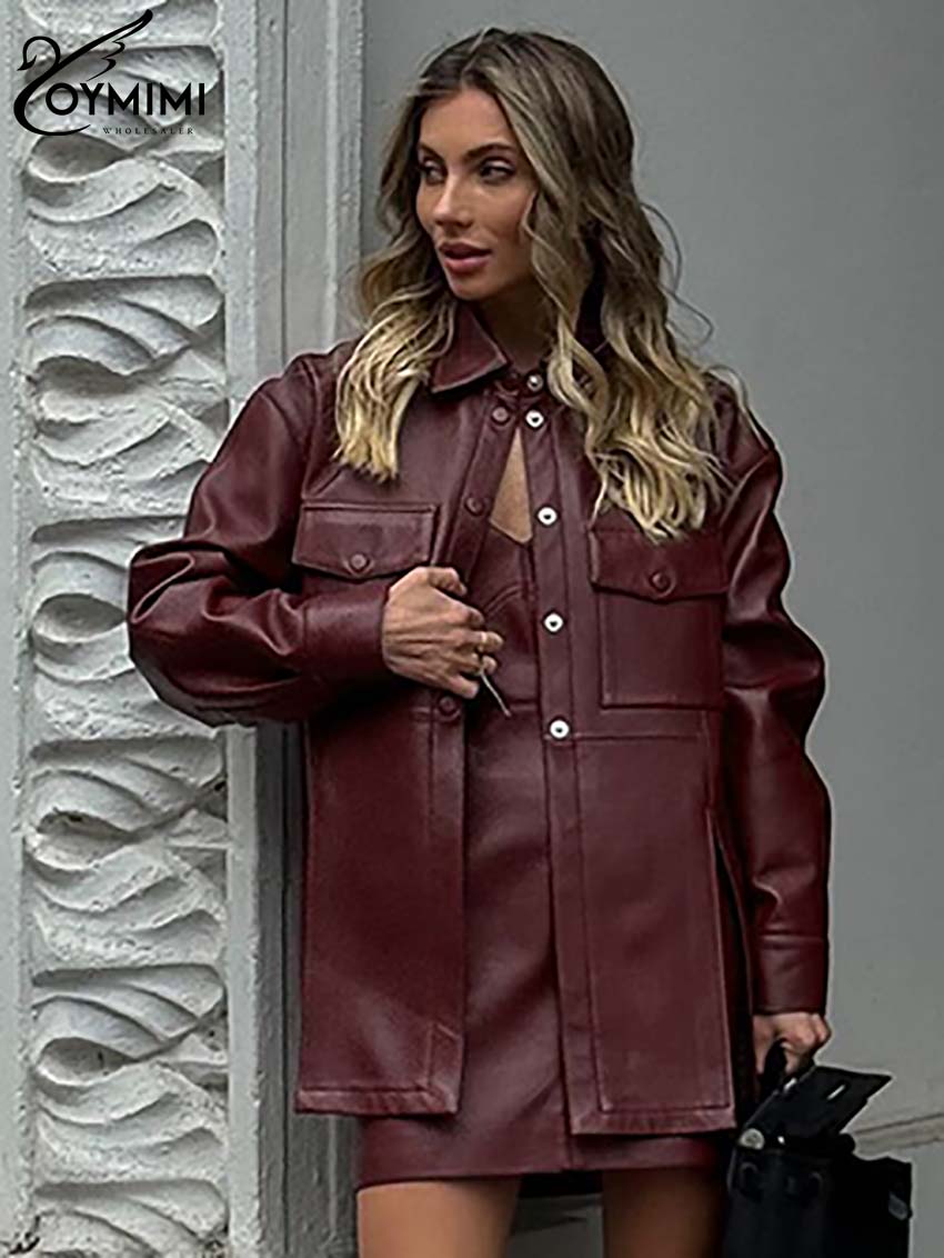 Oymimi Fashion Wine Red Pu Lea - Women'S Red Formal Wear review and price