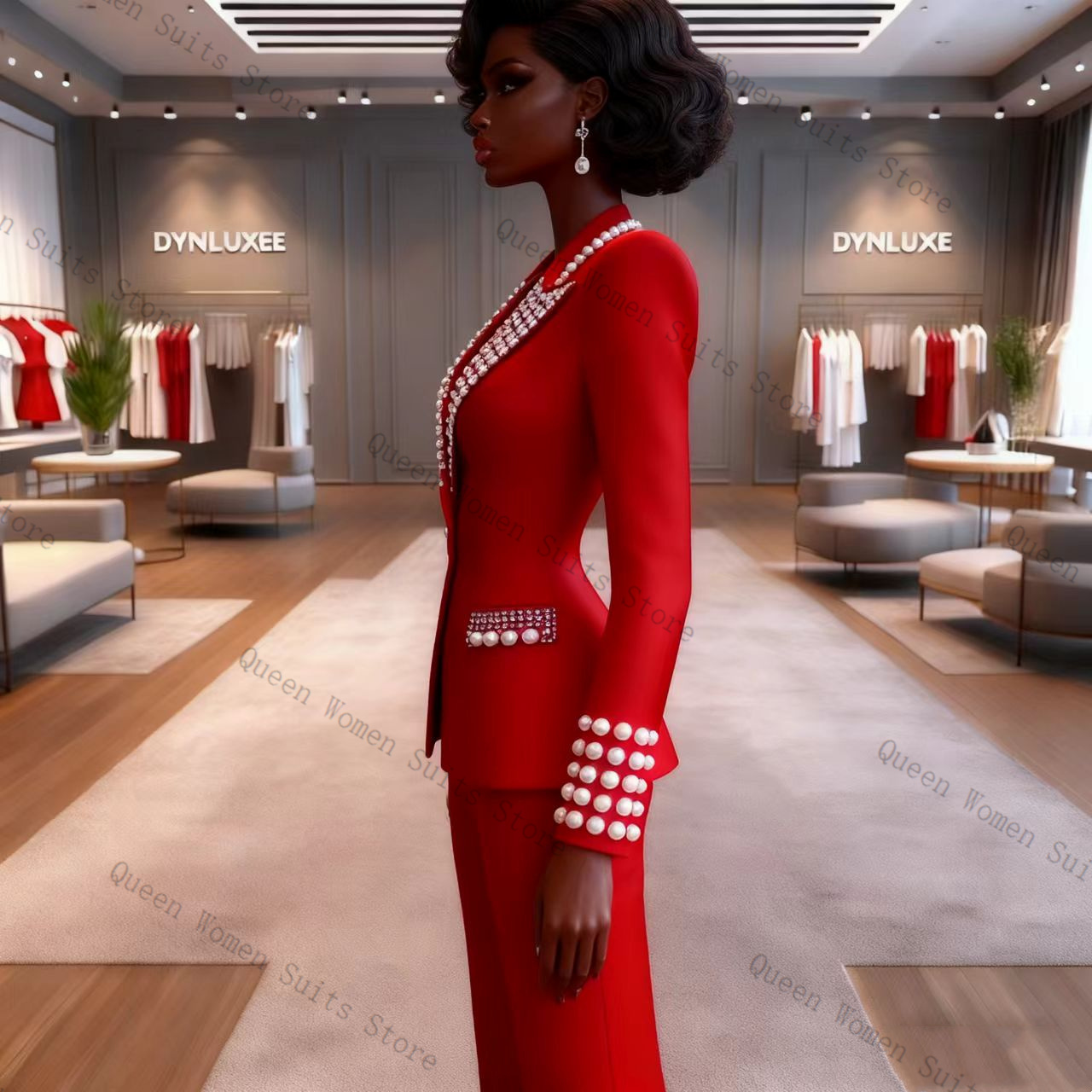 Pearls Red Women Suit Pants Se - Women'S Red Formal Wear review and price