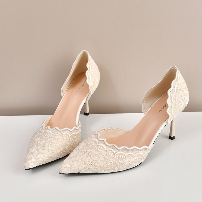Lace Pointed Toe High Heels Wo - Womens Heels review and price
