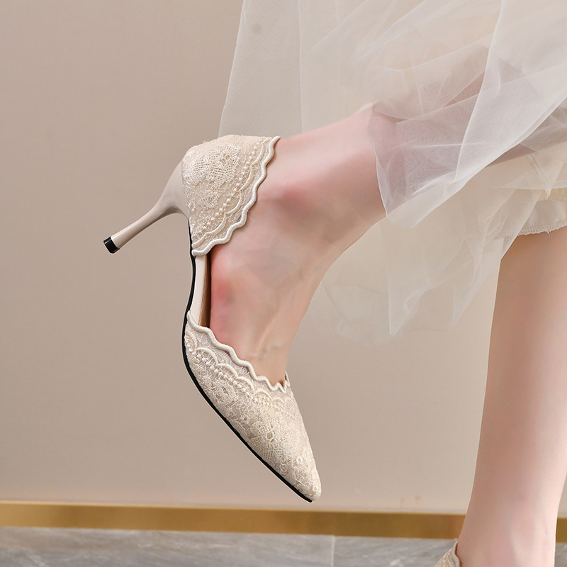 Lace Pointed Toe High Heels Wo - Womens Heels review and price