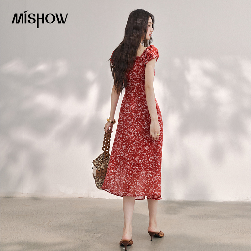 MISHOW Women's Vintage Red Flo - Women'S Red Formal Wear review and price