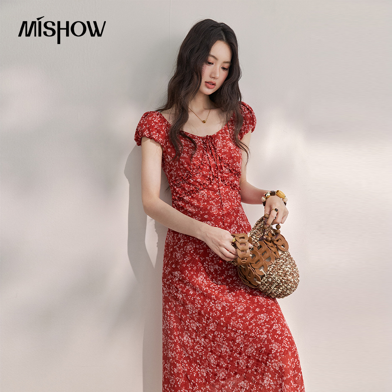 MISHOW Women's Vintage Red Flo - Women'S Red Formal Wear review and price
