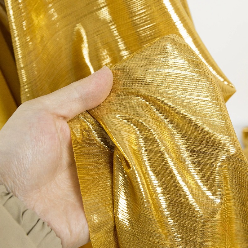 Golden Yellow Ribbed Knit Fabr - Evening Gown review and price