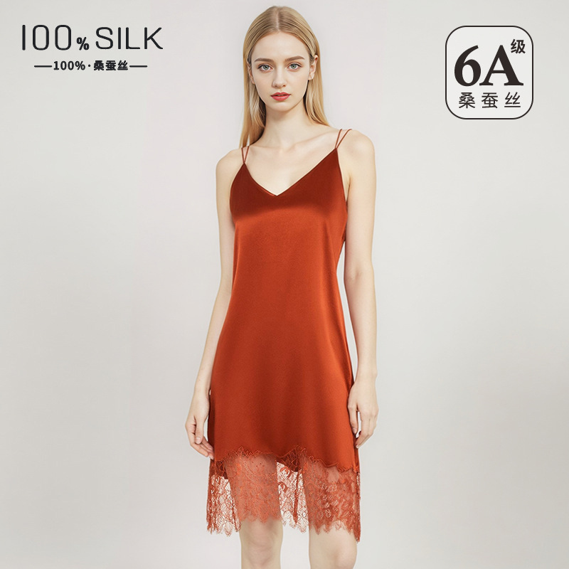 Sexy Ice Silk Slip Dress Women - Lace Dress review and price