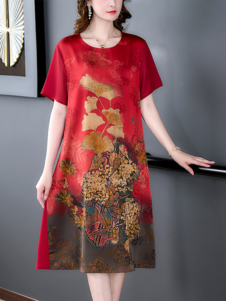 2024 Red Silk Floral Luxury We - Women'S Red Formal Wear review and price