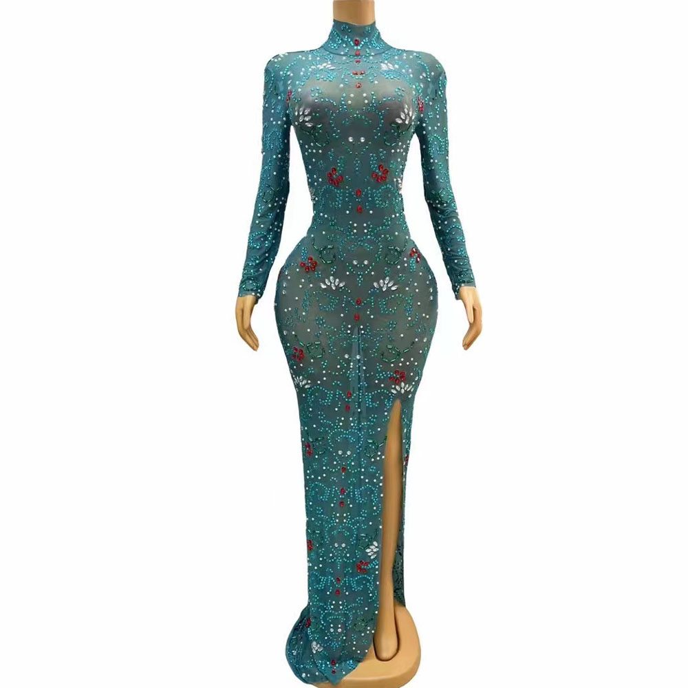 Sexy Stage luxurious Blue Gree - Women'S Red Formal Wear review and price