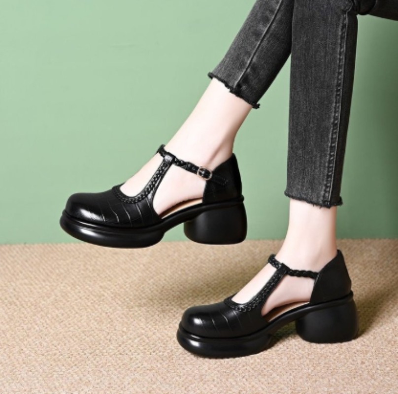 Women Black Croc‑Embossed Mary - Womens Heels review and price