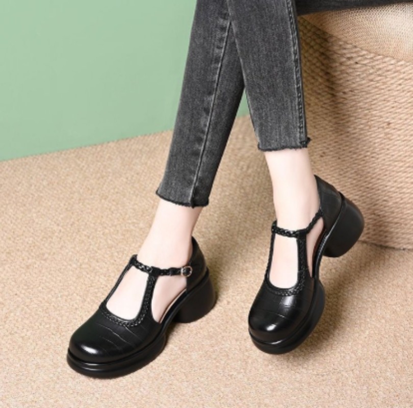 Women Black Croc‑Embossed Mary - Womens Heels review and price