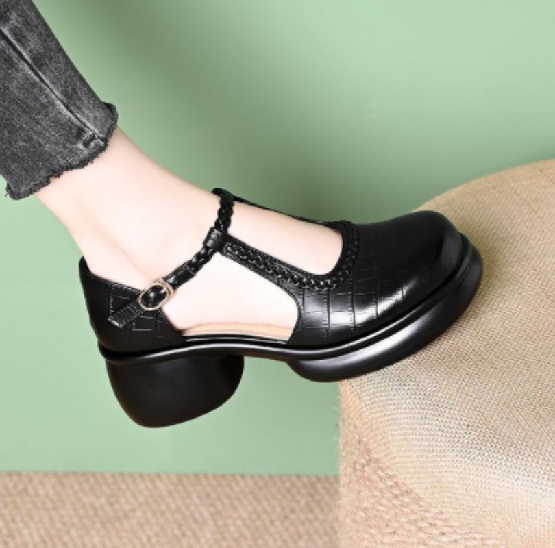 Women Black Croc‑Embossed Mary - Womens Heels review and price