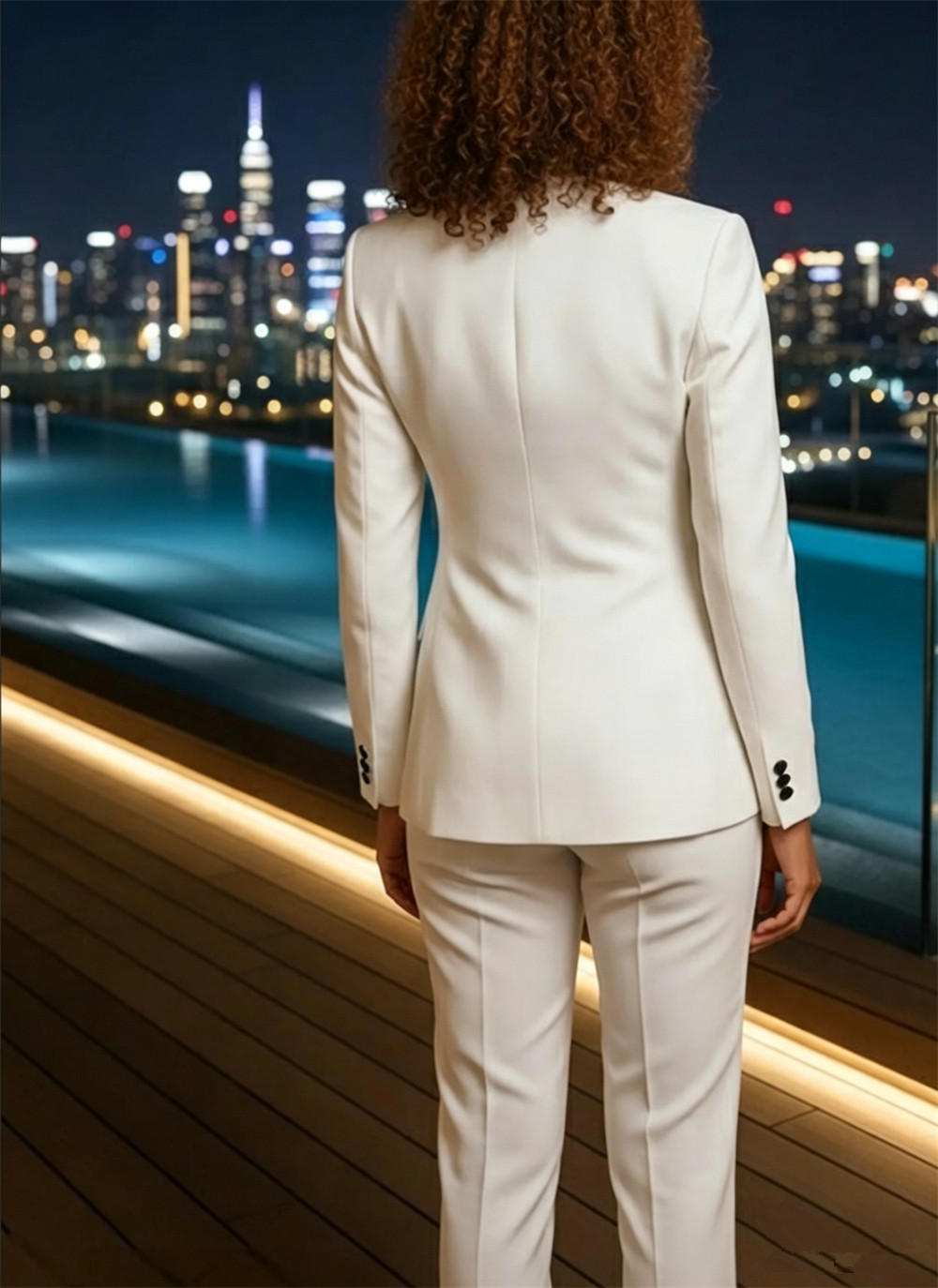 Ladies 2 Piece Suit White Suit - Womens Blazer review and price